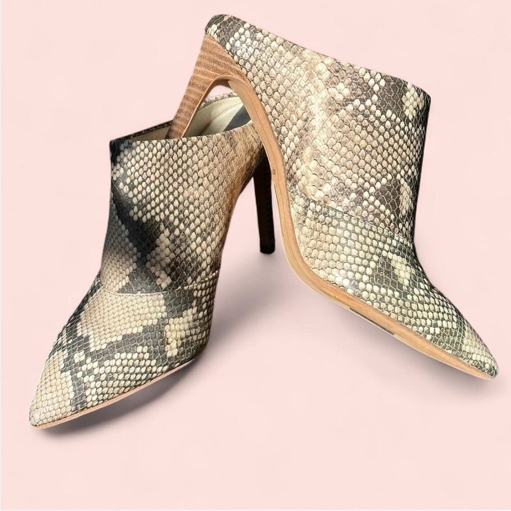 Dolce Vita Cinda Snakeskin Booties Python Beige